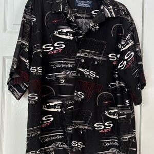 Newport Blue Men's Chevy Classic Black and White Car Graphic Shirt